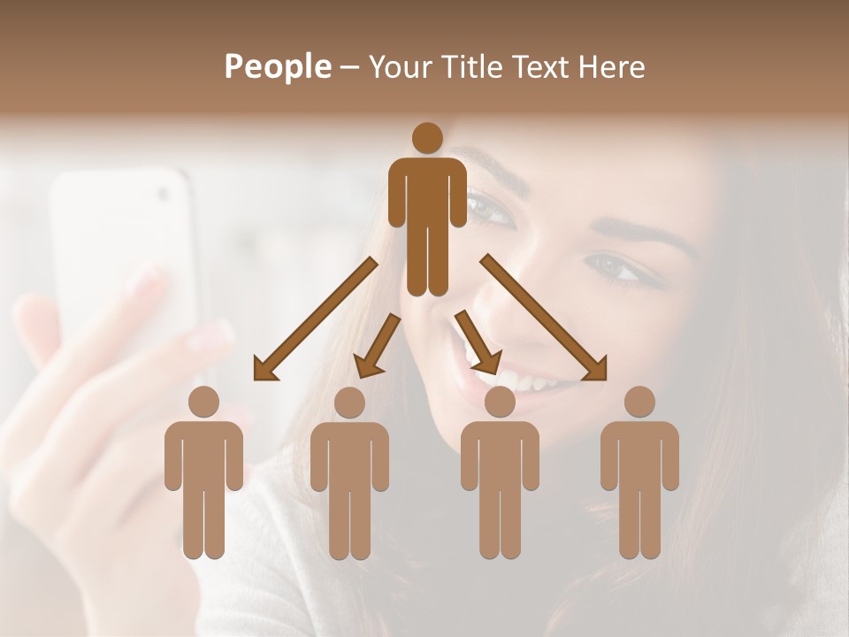 Teenager Using Woman PowerPoint Template