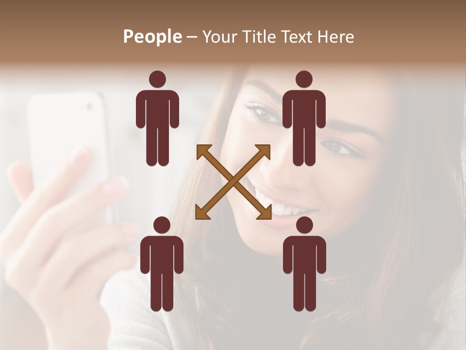 Teenager Using Woman PowerPoint Template