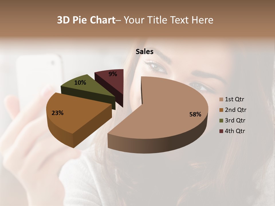 Teenager Using Woman PowerPoint Template