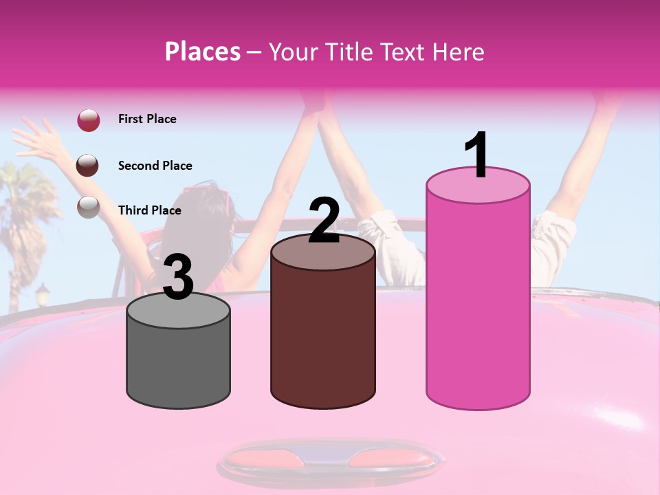 Women Car Carefree PowerPoint Template