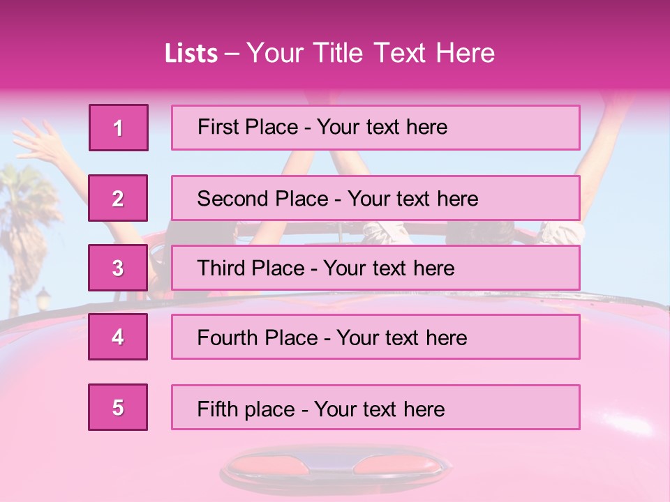 Women Car Carefree PowerPoint Template