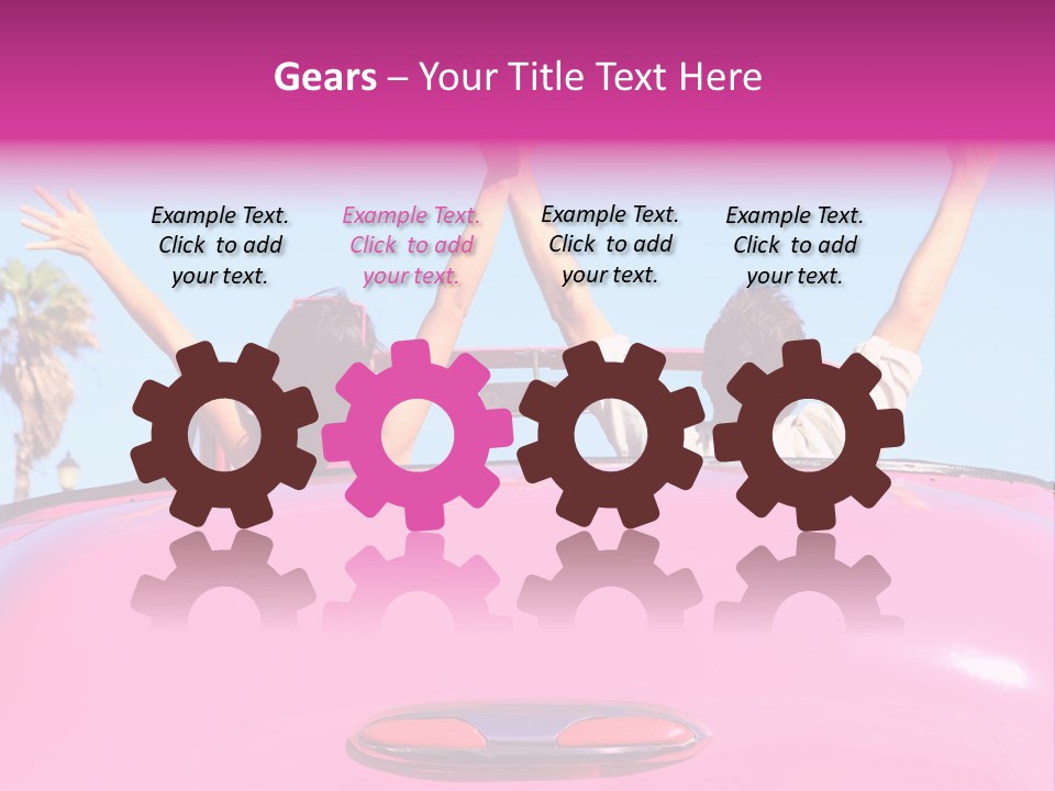 Women Car Carefree PowerPoint Template