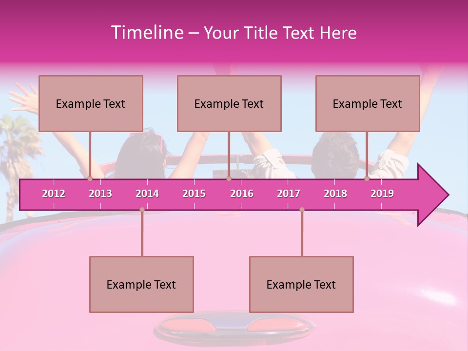 Women Car Carefree PowerPoint Template