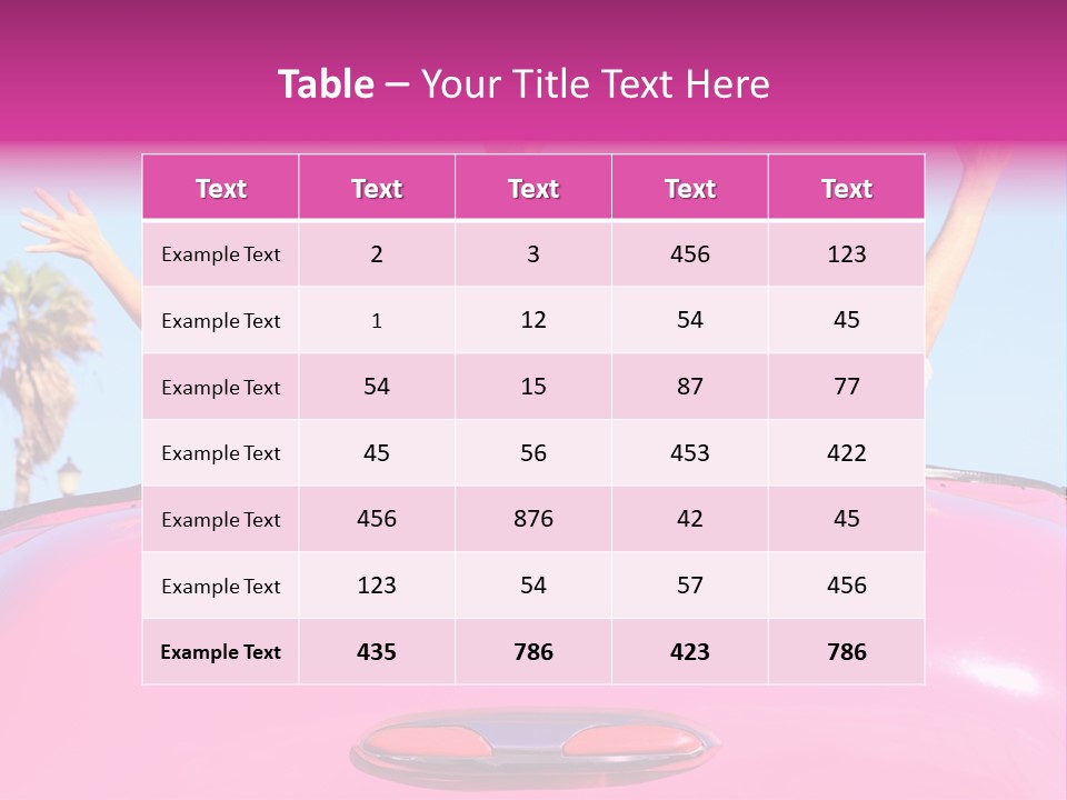 Women Car Carefree PowerPoint Template