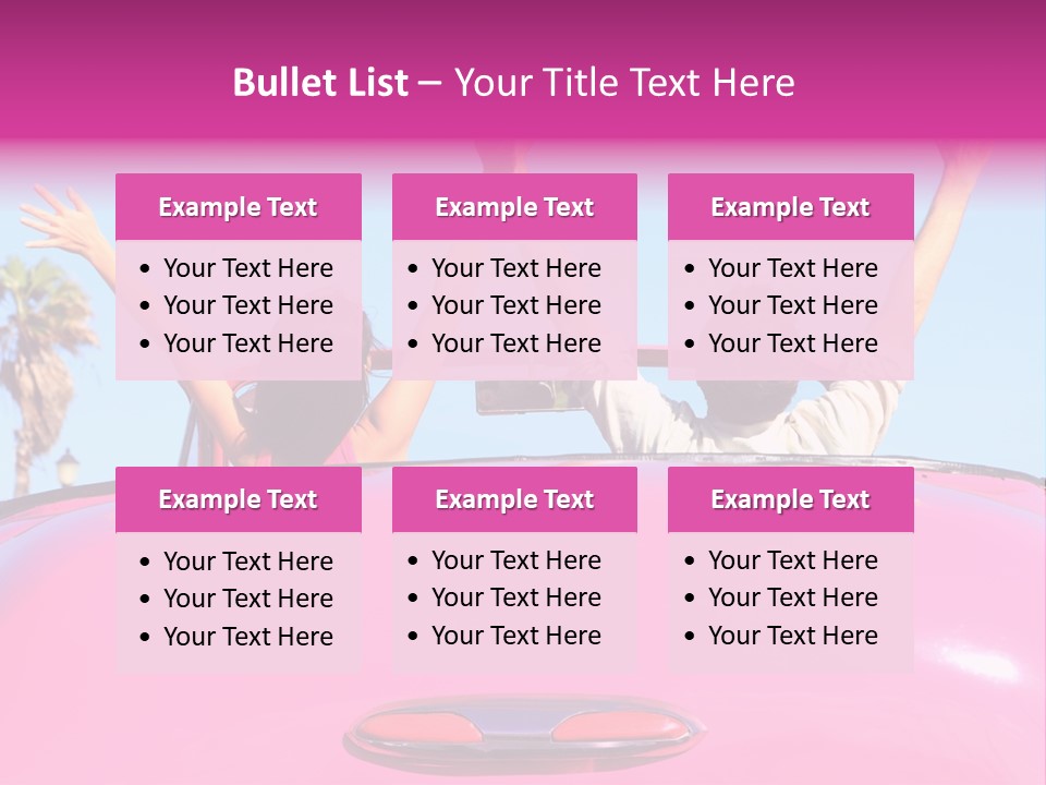 Women Car Carefree PowerPoint Template