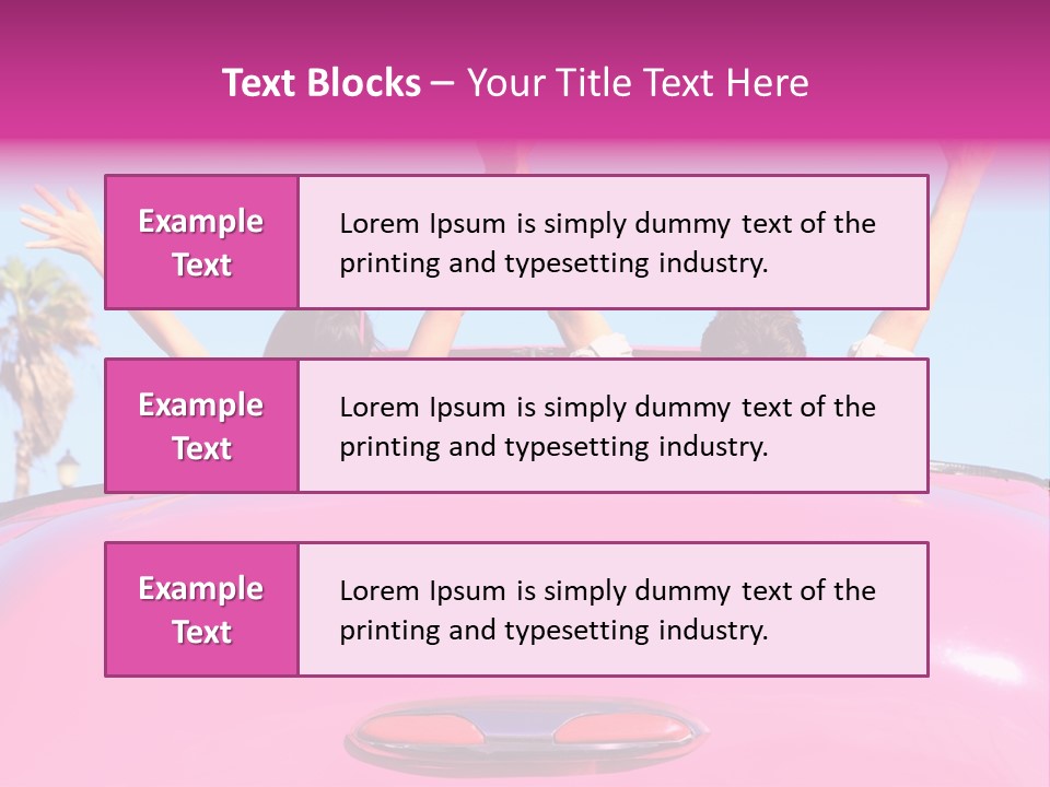 Women Car Carefree PowerPoint Template