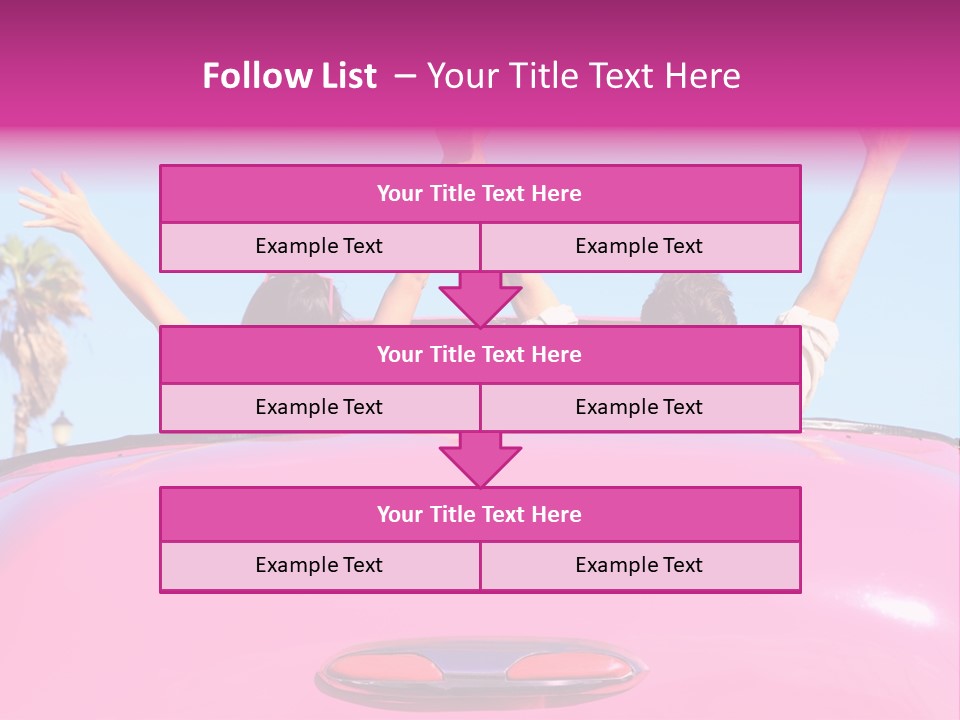 Women Car Carefree PowerPoint Template