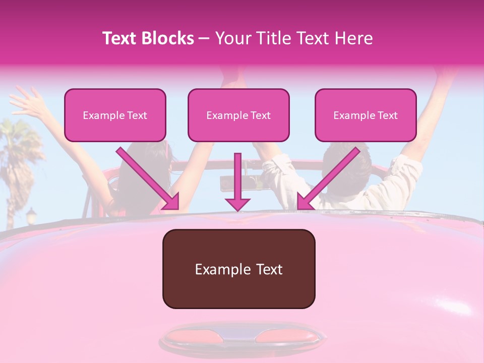 Women Car Carefree PowerPoint Template
