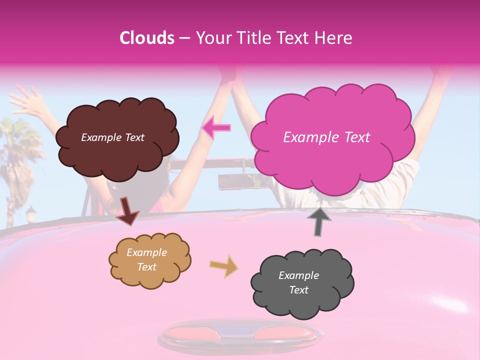 Women Car Carefree PowerPoint Template