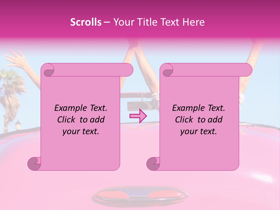 Women Car Carefree PowerPoint Template