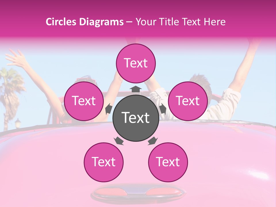 Women Car Carefree PowerPoint Template