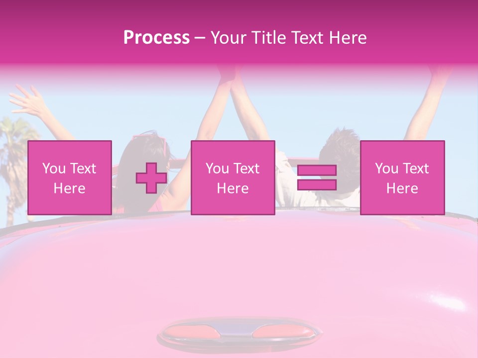 Women Car Carefree PowerPoint Template