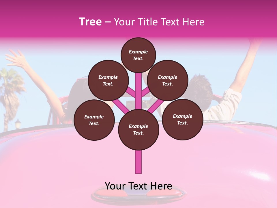 Women Car Carefree PowerPoint Template