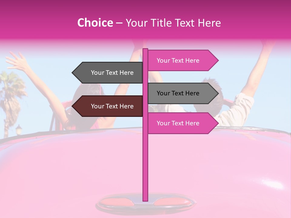 Women Car Carefree PowerPoint Template