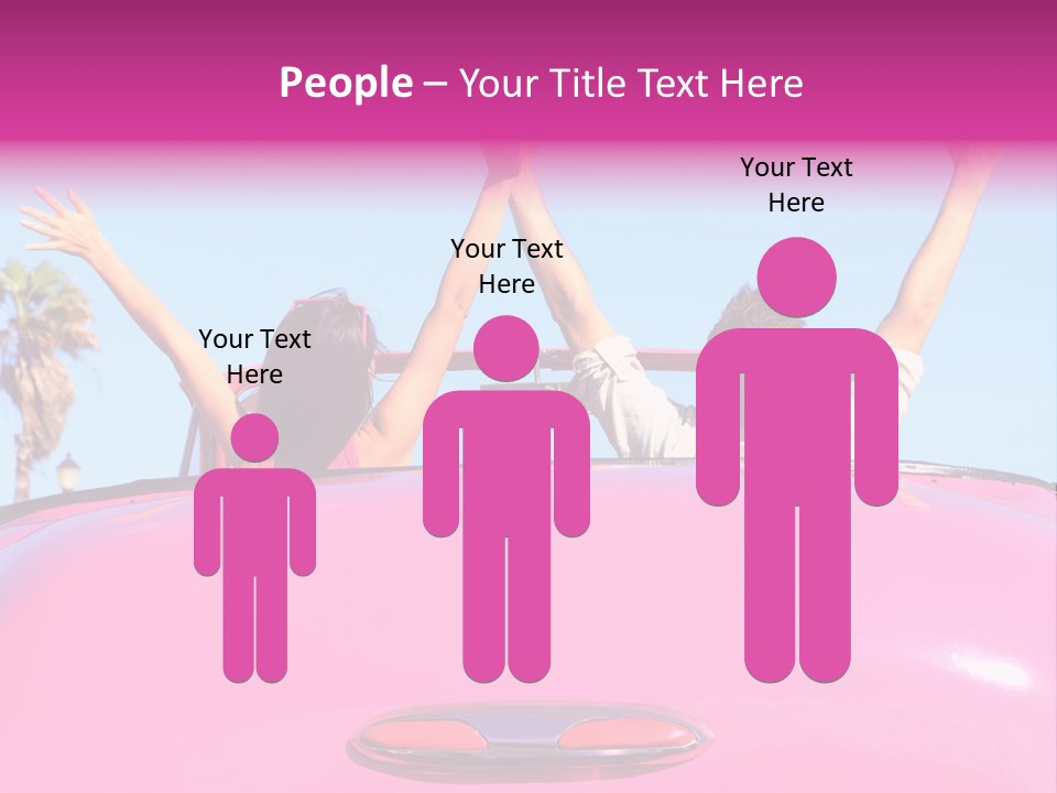 Women Car Carefree PowerPoint Template