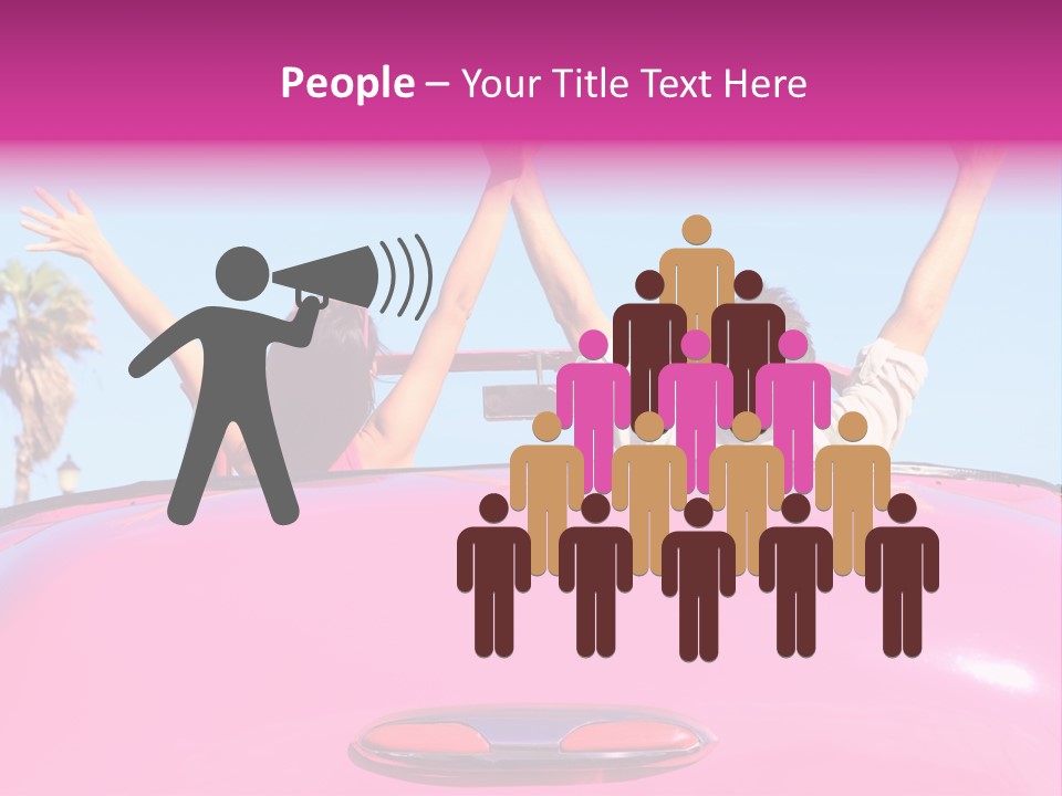 Women Car Carefree PowerPoint Template