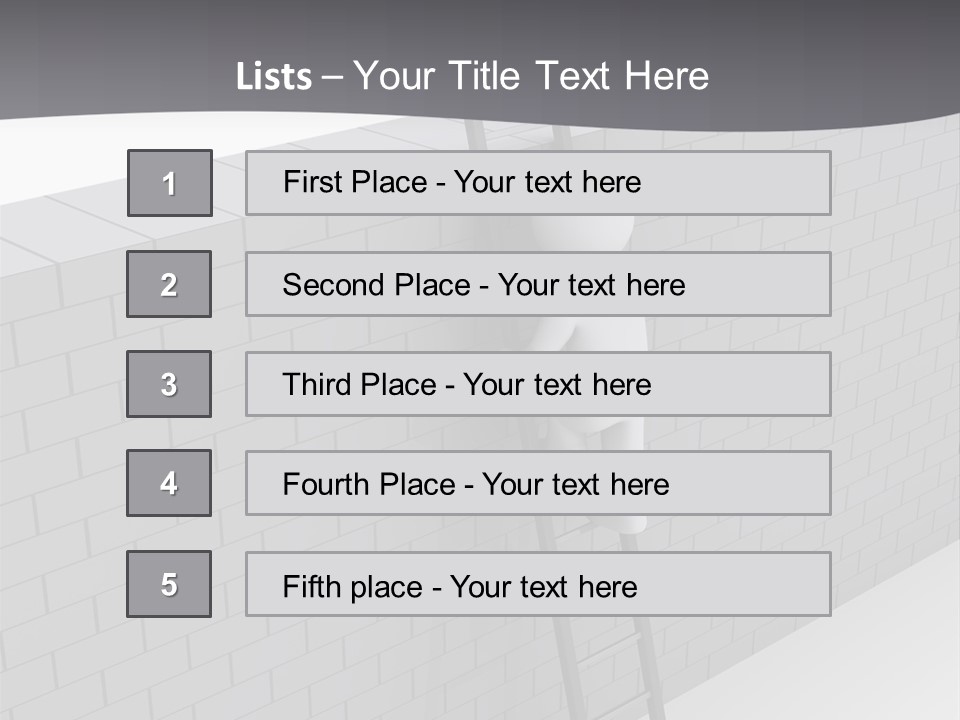 Progress Steps Brick PowerPoint Template