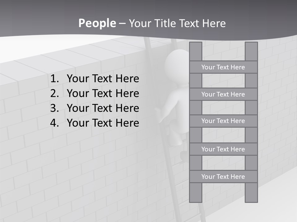 Progress Steps Brick PowerPoint Template