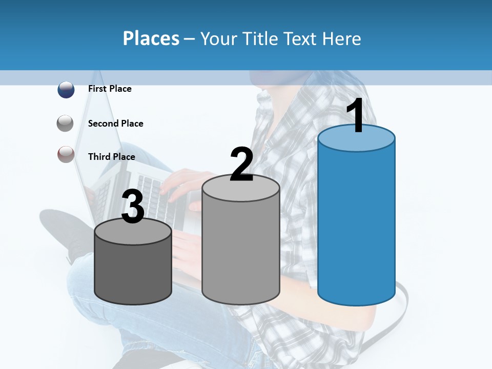 A Young Man Sitting On The Floor Using A Laptop Computer PowerPoint Template