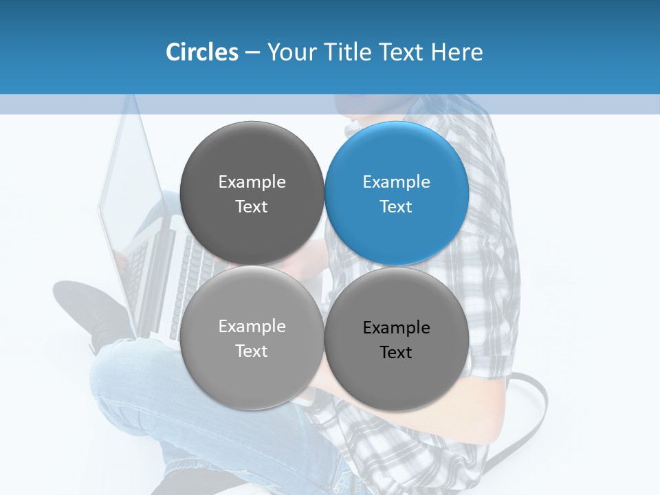 A Young Man Sitting On The Floor Using A Laptop Computer PowerPoint Template