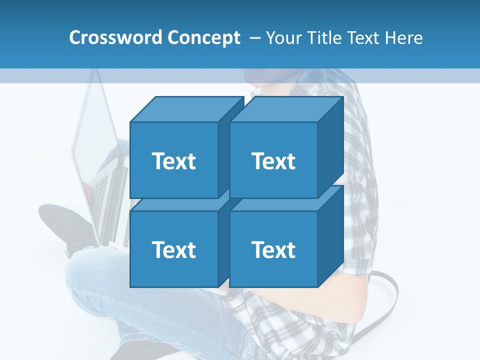 A Young Man Sitting On The Floor Using A Laptop Computer PowerPoint Template