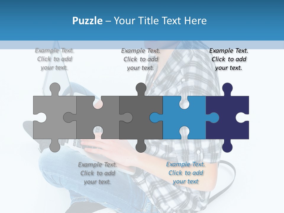 A Young Man Sitting On The Floor Using A Laptop Computer PowerPoint Template