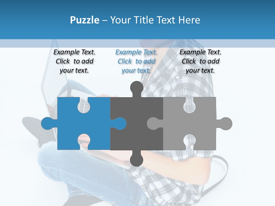 A Young Man Sitting On The Floor Using A Laptop Computer PowerPoint Template