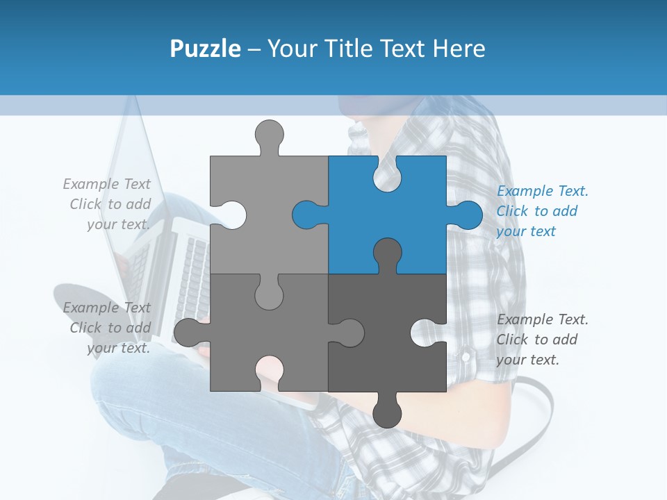 A Young Man Sitting On The Floor Using A Laptop Computer PowerPoint Template