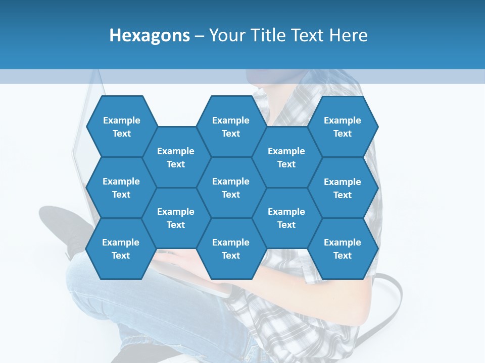 A Young Man Sitting On The Floor Using A Laptop Computer PowerPoint Template