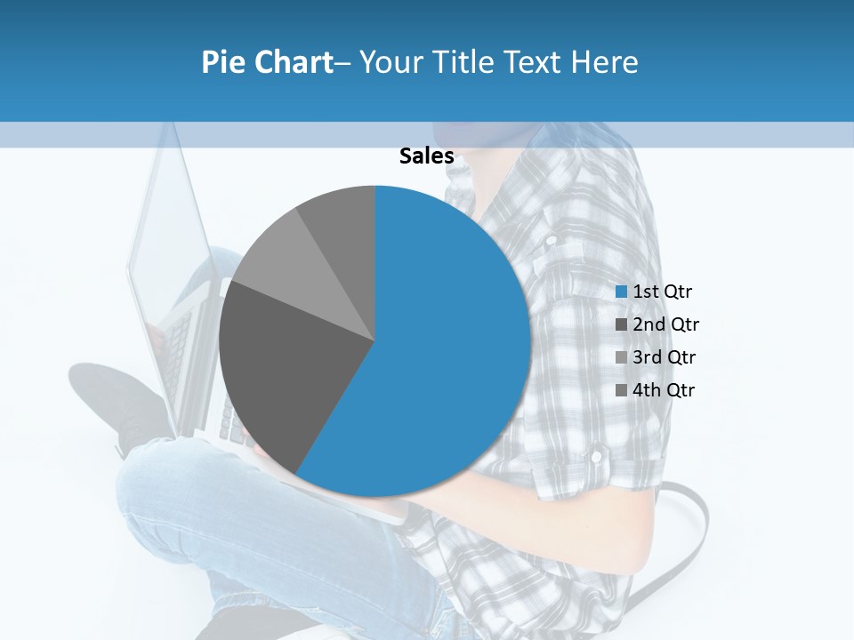 A Young Man Sitting On The Floor Using A Laptop Computer PowerPoint Template