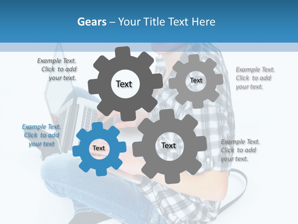 A Young Man Sitting On The Floor Using A Laptop Computer PowerPoint Template