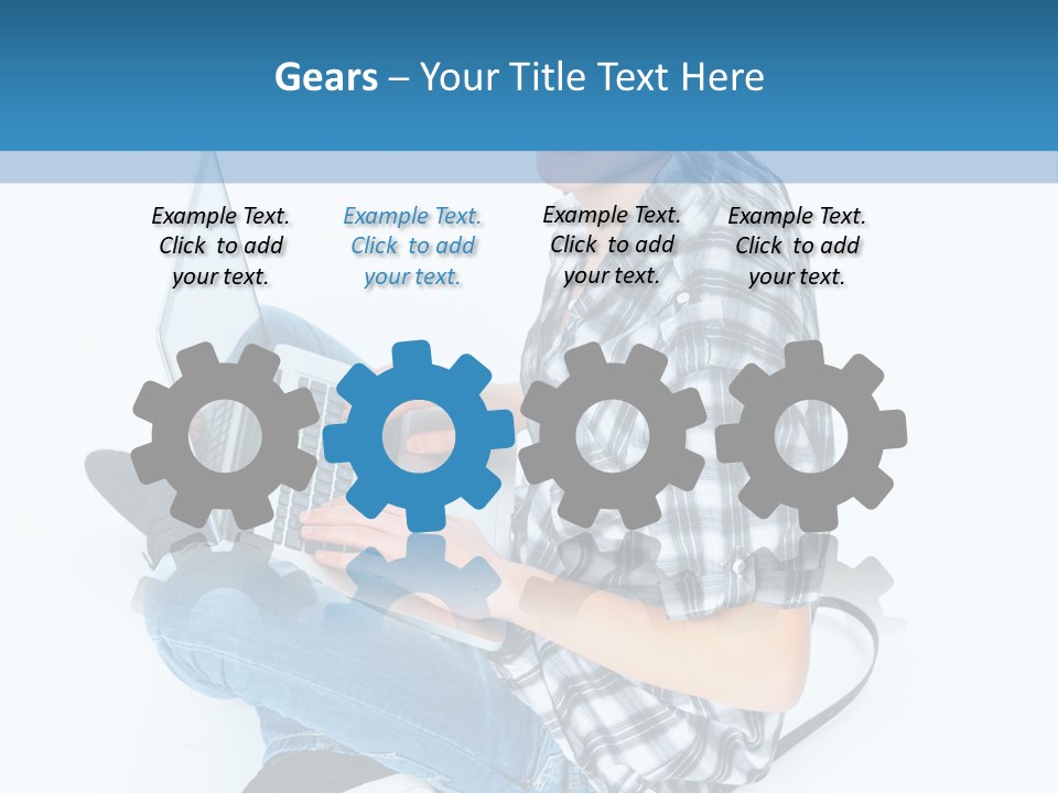 A Young Man Sitting On The Floor Using A Laptop Computer PowerPoint Template