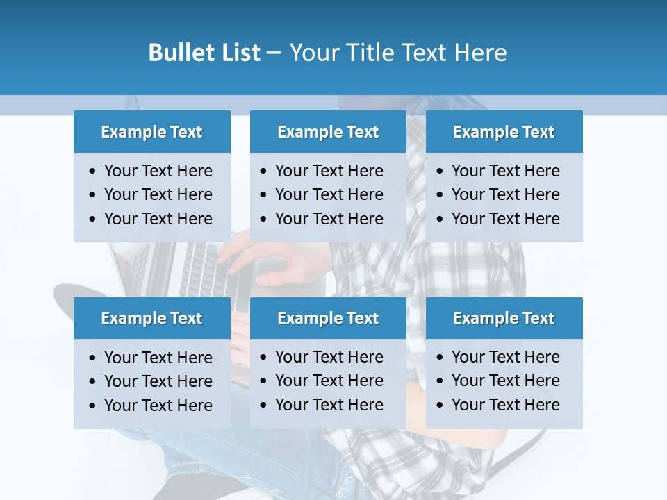 A Young Man Sitting On The Floor Using A Laptop Computer PowerPoint Template