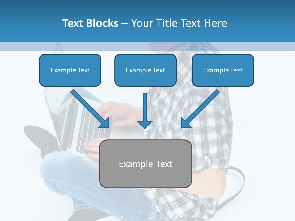 A Young Man Sitting On The Floor Using A Laptop Computer PowerPoint Template