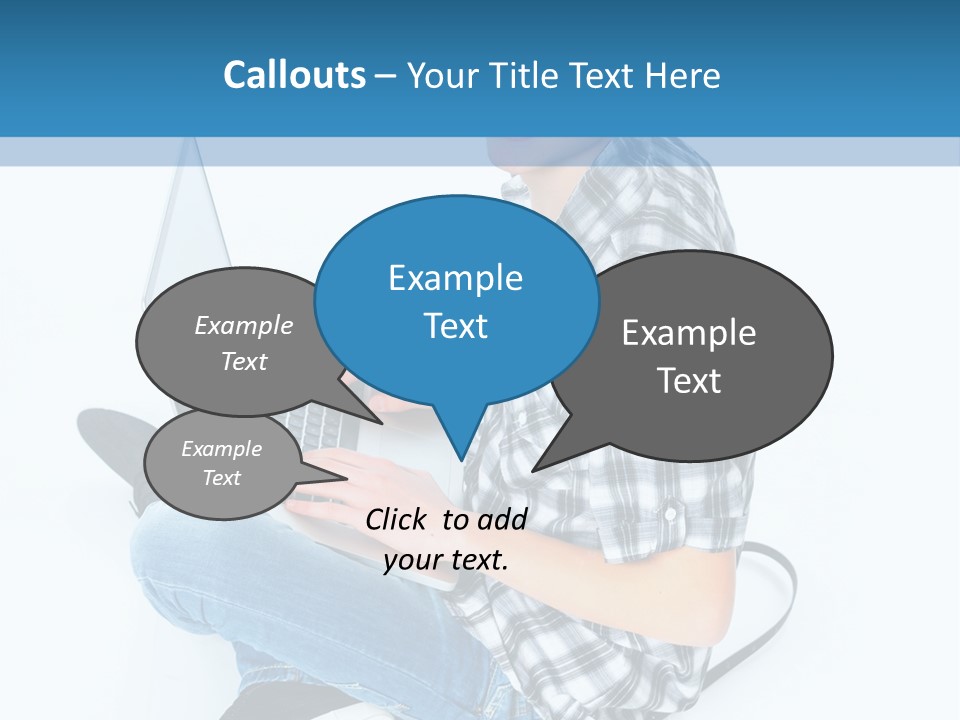 A Young Man Sitting On The Floor Using A Laptop Computer PowerPoint Template