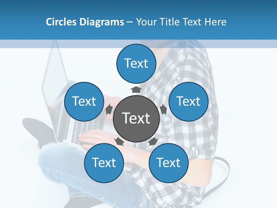 A Young Man Sitting On The Floor Using A Laptop Computer PowerPoint Template