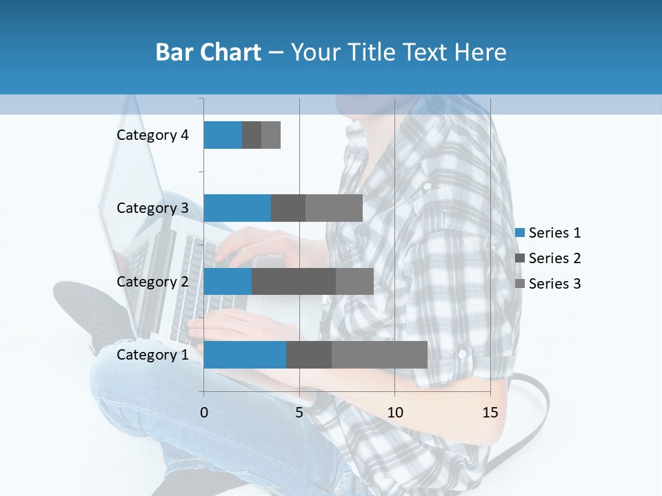 A Young Man Sitting On The Floor Using A Laptop Computer PowerPoint Template