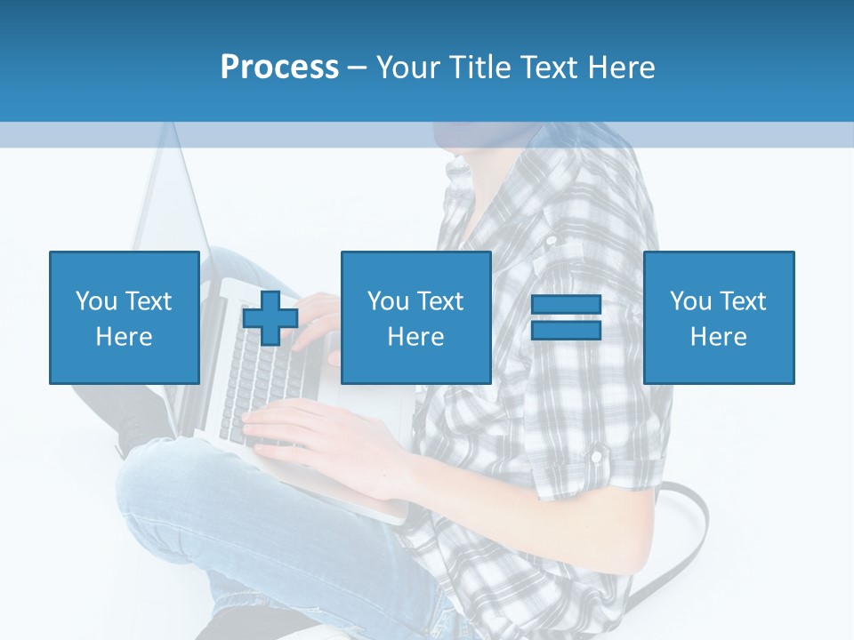 A Young Man Sitting On The Floor Using A Laptop Computer PowerPoint Template