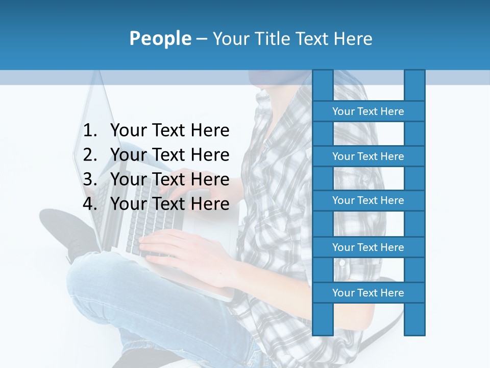 A Young Man Sitting On The Floor Using A Laptop Computer PowerPoint Template
