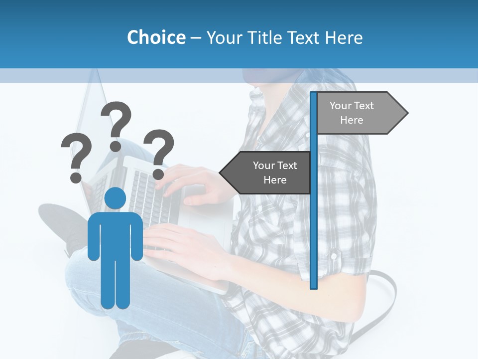 A Young Man Sitting On The Floor Using A Laptop Computer PowerPoint Template