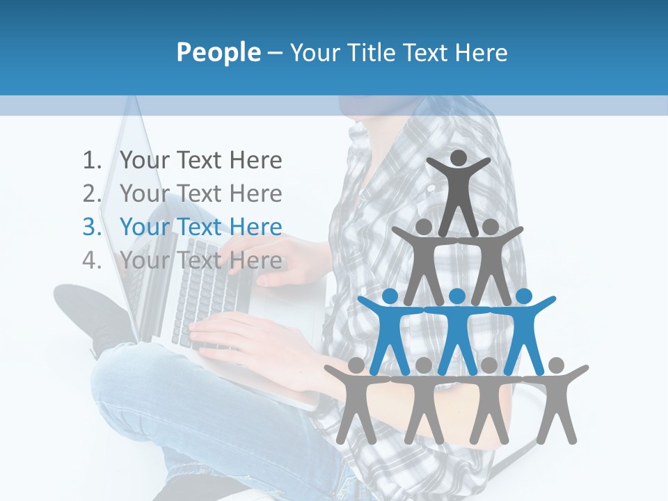 A Young Man Sitting On The Floor Using A Laptop Computer PowerPoint Template