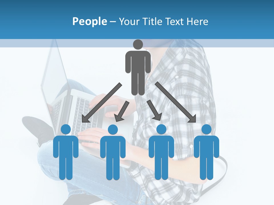 A Young Man Sitting On The Floor Using A Laptop Computer PowerPoint Template