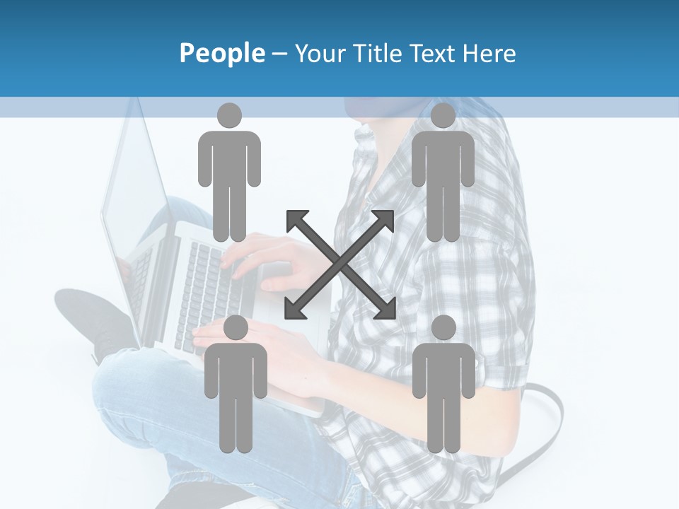 A Young Man Sitting On The Floor Using A Laptop Computer PowerPoint Template