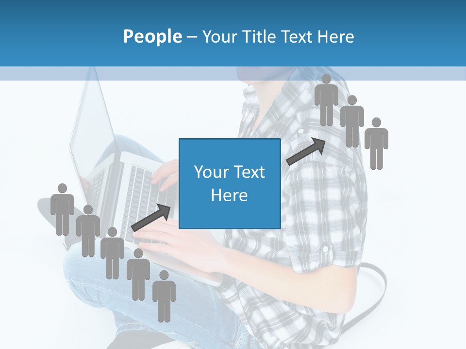 A Young Man Sitting On The Floor Using A Laptop Computer PowerPoint Template