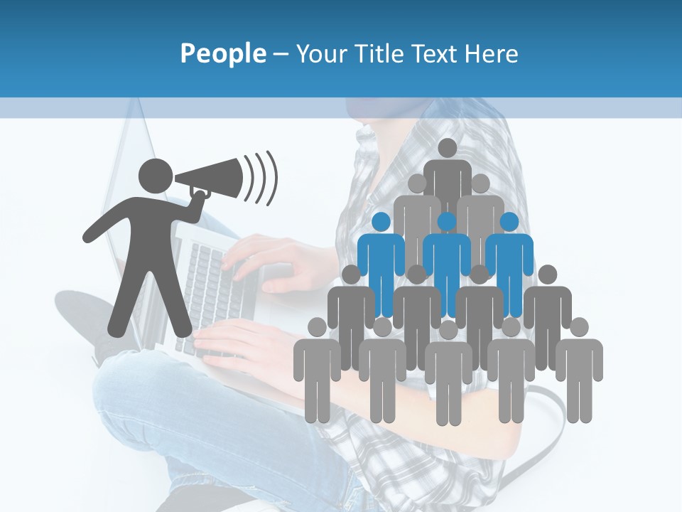 A Young Man Sitting On The Floor Using A Laptop Computer PowerPoint Template