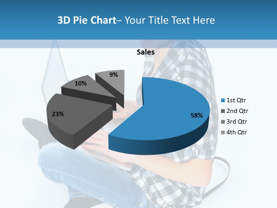 A Young Man Sitting On The Floor Using A Laptop Computer PowerPoint Template