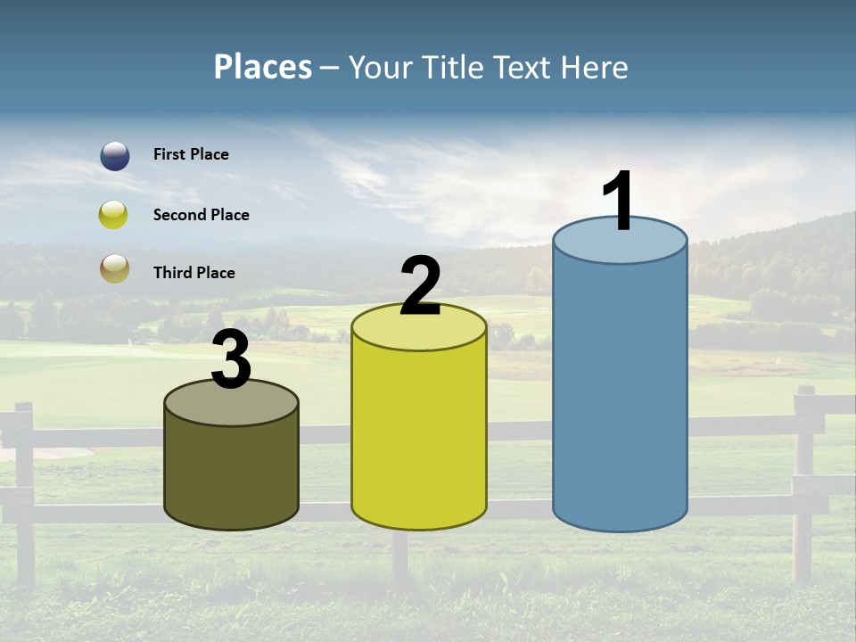 Golf Blue Saturated PowerPoint Template