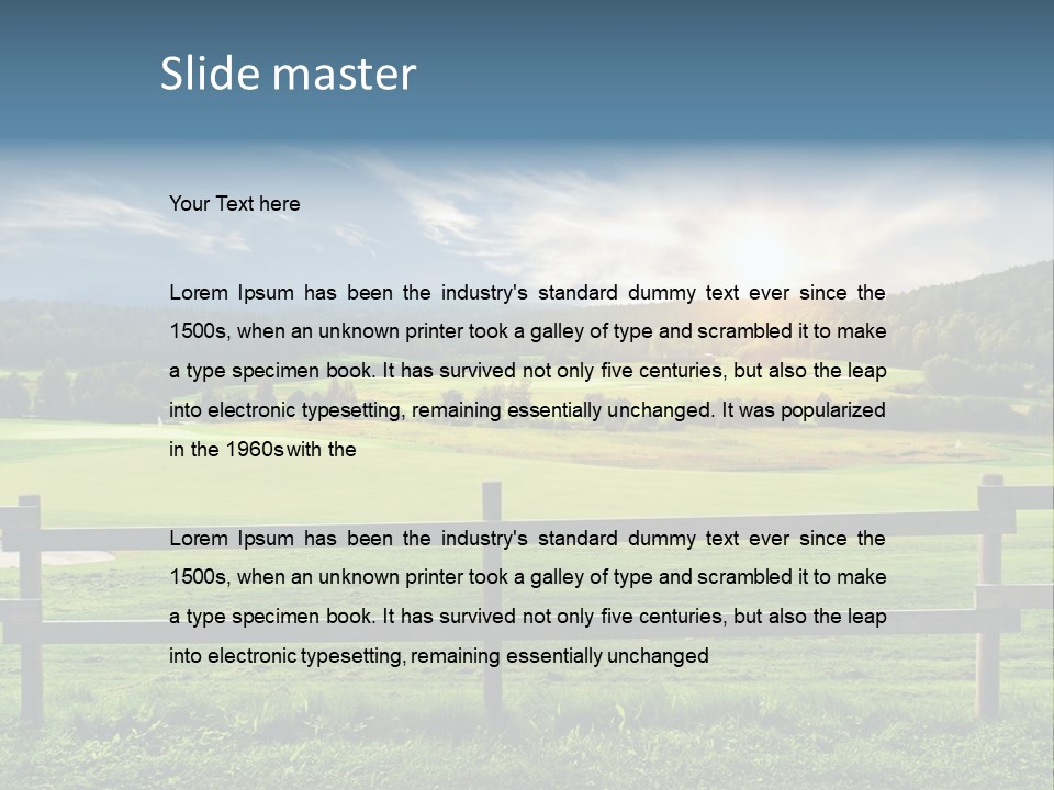 Golf Blue Saturated PowerPoint Template