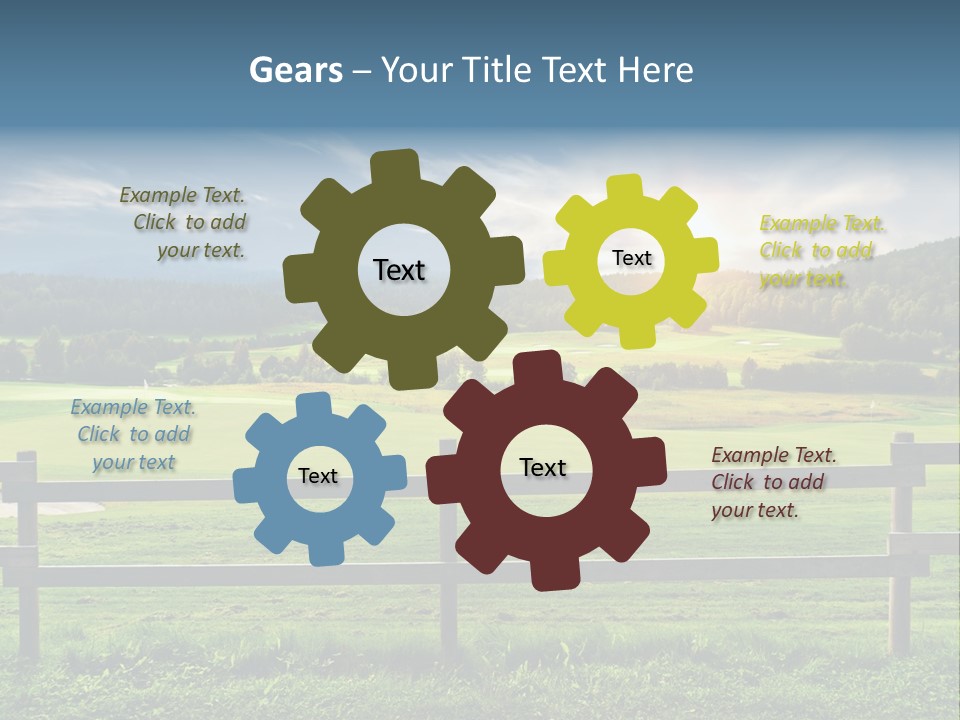 Golf Blue Saturated PowerPoint Template