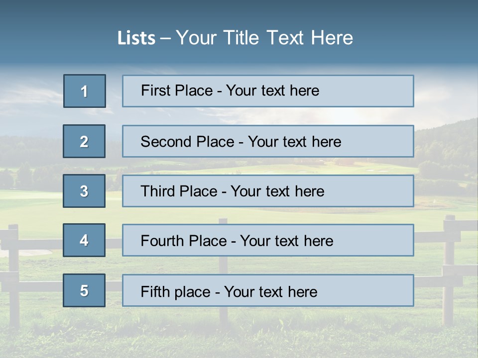 Golf Blue Saturated PowerPoint Template